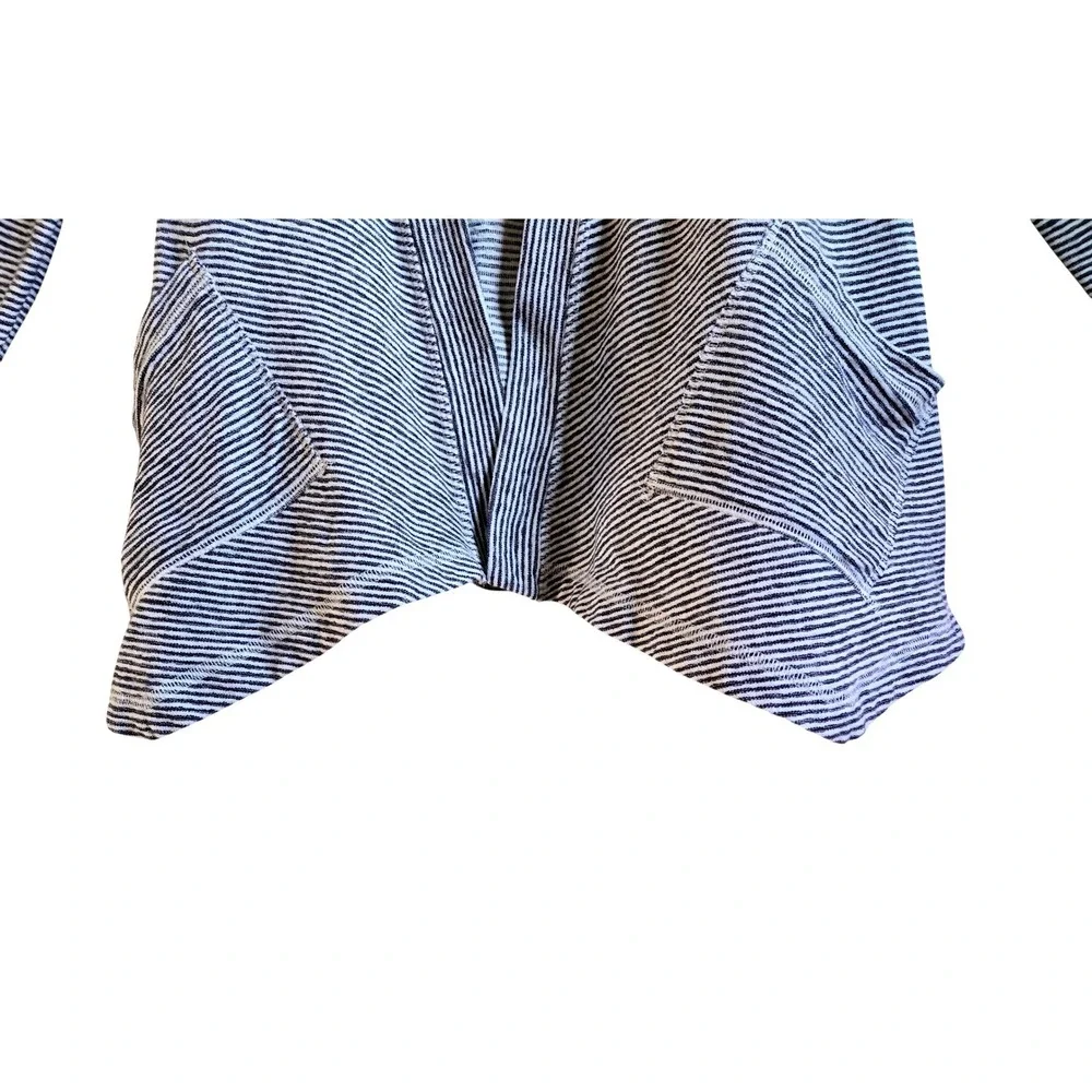 Habitat, Womens S  Blue White Striped‎ Cotton Open Front Cardigan, Beach Pockets